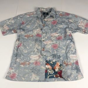 Hawaiian Button down shirt men’s size Large